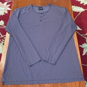 Cuts Clothing Men's Split-Hem Dark Gray Long Sleeve Tee Henley XL